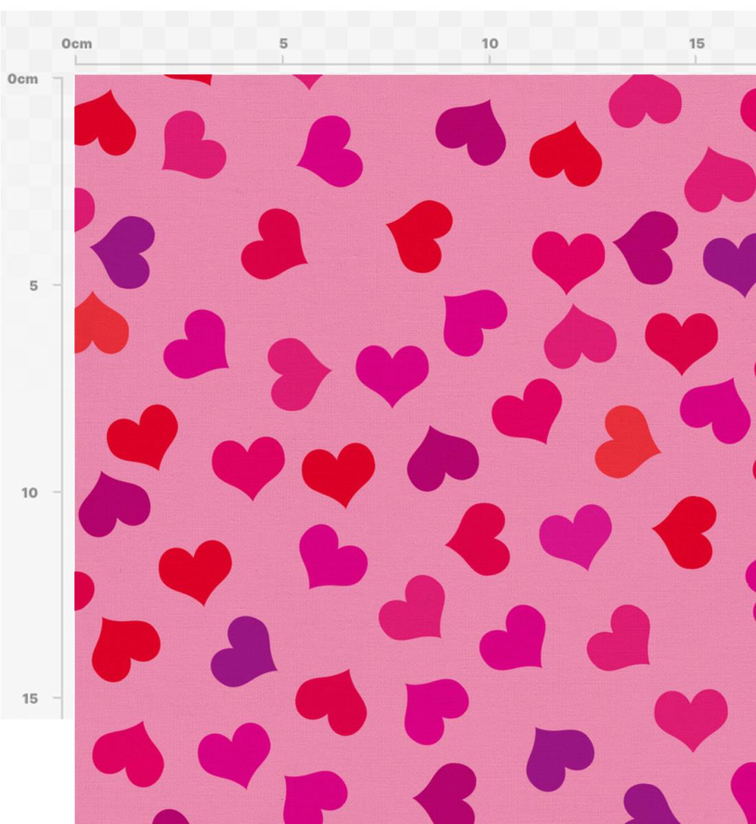 Dressmaking Fabric - Colourful Hearts on Yellow